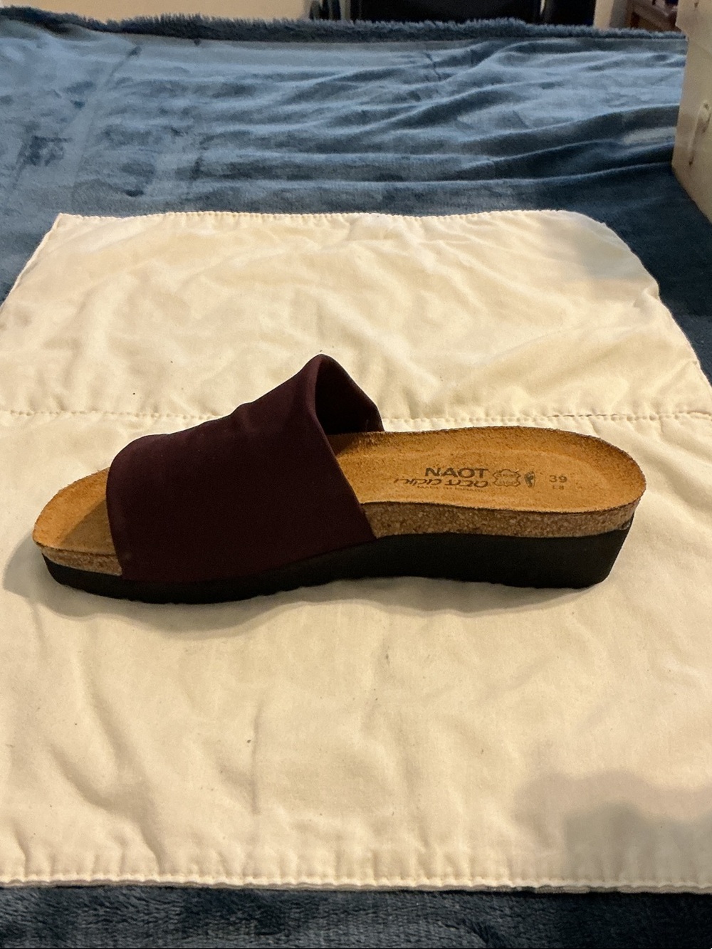 Naot Burgundy Single-Band Slide Mule